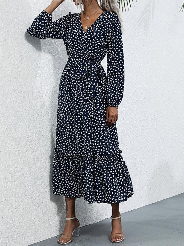 Maxi Jurk met V-hals en Stijlvol Design - Maxi Dresses - Jurkjes.co