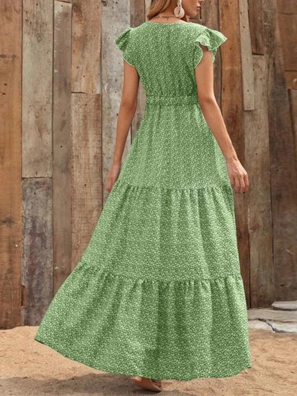 Maxi Jurk met V-hals en Stijlvol Design - Maxi Dresses - Jurkjes.co