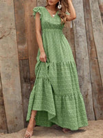 Maxi Jurk met V-hals en Stijlvol Design - Maxi Dresses - Jurkjes.co