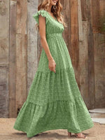 Maxi Jurk met V-hals en Stijlvol Design - Maxi Dresses - Jurkjes.co