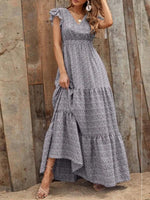 Maxi Jurk met V-hals en Stijlvol Design - Maxi Dresses - Jurkjes.co