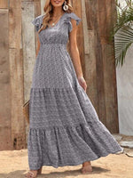 Maxi Jurk met V-hals en Stijlvol Design - Maxi Dresses - Jurkjes.co