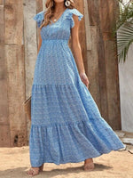 Maxi Jurk met V-hals en Stijlvol Design - Maxi Dresses - Jurkjes.co
