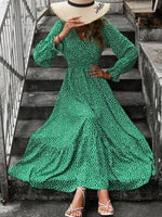 Maxi Jurk met V-hals en Stippenprint - Maxi Dresses - Jurkjes.co