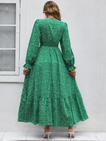 Maxi Jurk met V-hals en Stippenprint - Maxi Dresses - Jurkjes.co