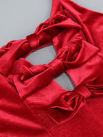 Maxi Jurk met V-hals en Strikdetail - Maxi Dresses - Jurkjes.co