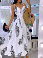 Maxi Jurk met V-hals en Strikdetail - Maxi Dresses - Jurkjes.co