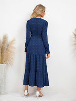 Maxi Jurk met V-hals en Textuurpatroon - Maxi Dresses - Jurkjes.co