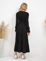 Maxi Jurk met V-hals en Textuurpatroon - Maxi Dresses - Jurkjes.co
