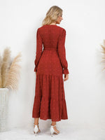 Maxi Jurk met V-hals en Textuurpatroon - Maxi Dresses - Jurkjes.co