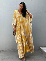 Maxi Jurk met V-hals en Tie-dye Patroon - Group8 - Jurkjes.co