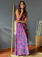 Maxi Jurk met V-hals en Tropenprint - Maxi Dresses - Jurkjes.co