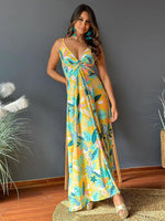 Maxi Jurk met V-hals en Tropenprint - Maxi Dresses - Jurkjes.co