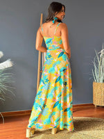Maxi Jurk met V-hals en Tropenprint - Maxi Dresses - Jurkjes.co