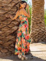 Maxi Jurk met V-hals en Tropenprint - Maxi Dresses - Jurkjes.co