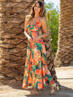 Maxi Jurk met V-hals en Tropenprint - Maxi Dresses - Jurkjes.co