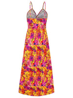 Maxi Jurk met V-hals en Tropenprint - Maxi Dresses - Jurkjes.co