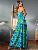 Maxi Jurk met V-hals en Tropenprint - Maxi Dresses - Jurkjes.co