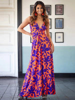 Maxi Jurk met V-hals en Tropenprint - Maxi Dresses - Jurkjes.co