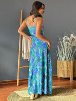 Maxi Jurk met V-hals en Tropenprint - Maxi Dresses - Jurkjes.co