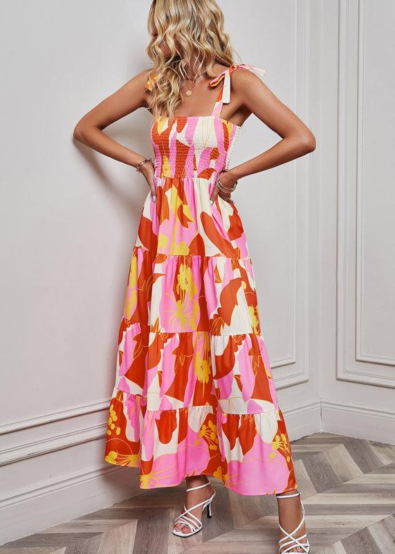 Maxi Jurk met V-hals en Tropische Print - Group3 - Jurkjes.co