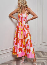 Maxi Jurk met V-hals en Tropische Print - Group3 - Jurkjes.co