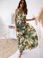 Maxi Jurk met V-hals en Tropische Print - Maxi Dresses - Jurkjes.co
