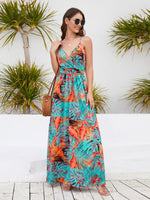 Maxi Jurk met V-hals en Tropische Print - Maxi Dresses - Jurkjes.co