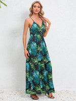 Maxi Jurk met V-hals en Tropische Print - Maxi Dresses - Jurkjes.co