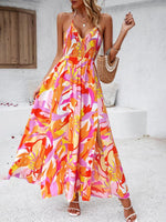 Maxi Jurk met V-hals en Tropische Print - Maxi Dresses - Jurkjes.co