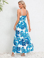 Maxi Jurk met V-hals en Tropische Print - Maxi Dresses - Jurkjes.co
