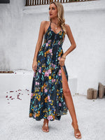 Maxi Jurk met V-hals en Tropische Print - Maxi Dresses - Jurkjes.co