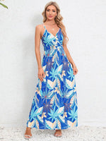 Maxi Jurk met V-hals en Tropische Print - Maxi Dresses - Jurkjes.co