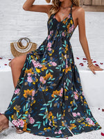Maxi Jurk met V-hals en Tropische Print - Maxi Dresses - Jurkjes.co