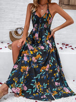 Maxi Jurk met V-hals en Tropische Print - Maxi Dresses - Jurkjes.co