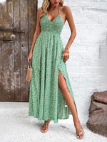 Maxi Jurk met V-hals en Tropische Print - Maxi Dresses - Jurkjes.co