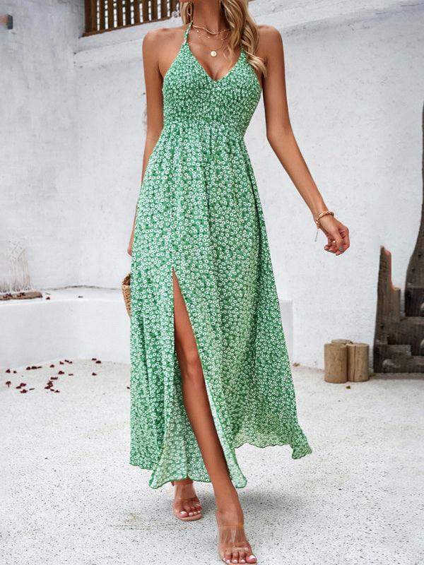 Maxi Jurk met V-hals en Tropische Print - Maxi Dresses - Jurkjes.co