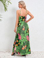Maxi Jurk met V-hals en Tropische Print - Maxi Dresses - Jurkjes.co