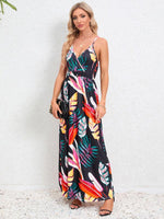 Maxi Jurk met V-hals en Tropische Print - Maxi Dresses - Jurkjes.co