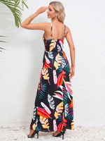 Maxi Jurk met V-hals en Tropische Print - Maxi Dresses - Jurkjes.co
