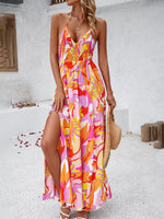 Maxi Jurk met V-hals en Tropische Print - Maxi Dresses - Jurkjes.co