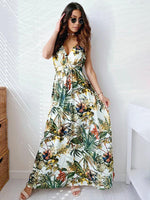 Maxi Jurk met V-hals en Tropische Print - Maxi Dresses - Jurkjes.co