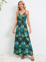 Maxi Jurk met V-hals en Tropische Print - Maxi Dresses - Jurkjes.co