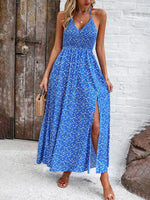 Maxi Jurk met V-hals en Tropische Print - Maxi Dresses - Jurkjes.co