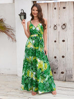 Maxi Jurk met V-hals en Tropische Print - Maxi Dresses - Jurkjes.co