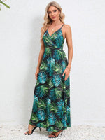 Maxi Jurk met V-hals en Tropische Print - Maxi Dresses - Jurkjes.co