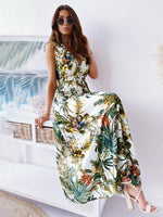 Maxi Jurk met V-hals en Tropische Print - Maxi Dresses - Jurkjes.co