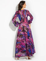 Maxi Jurk met V-hals en Tropische Print - Maxi Dresses - Jurkjes.co