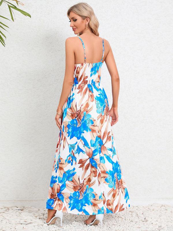 Maxi Jurk met V-hals en Tropische Print - Maxi Dresses - Jurkjes.co