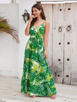 Maxi Jurk met V-hals en Tropische Print - Maxi Dresses - Jurkjes.co